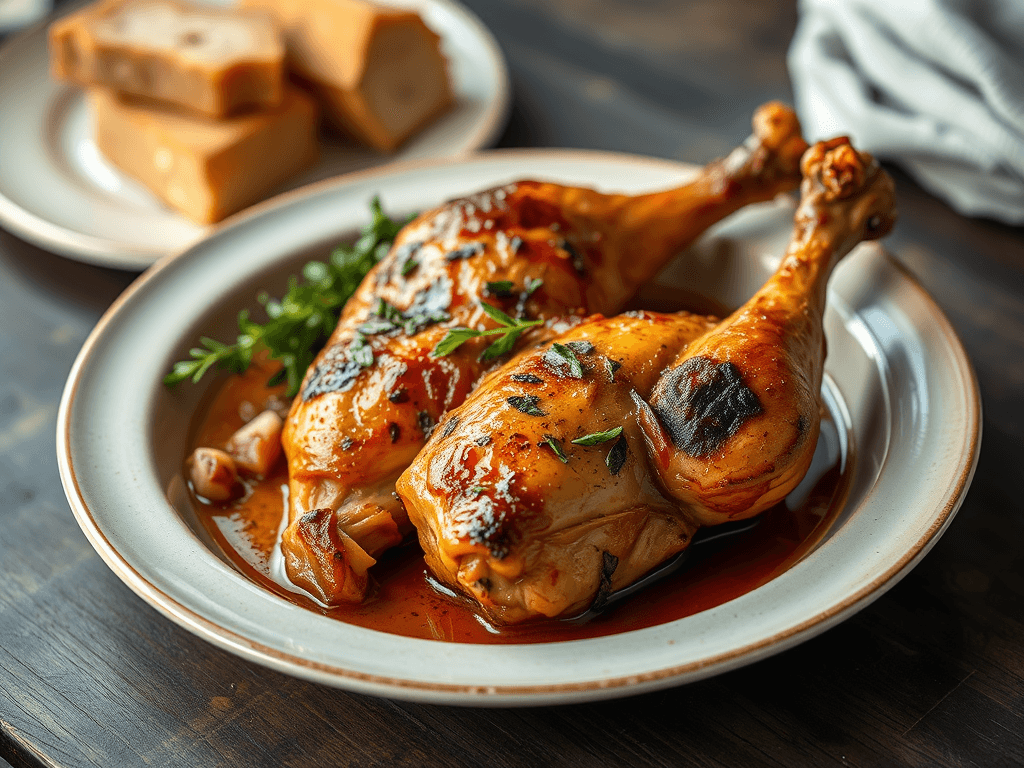 Braised Chicken in the Oven with Crispy Skin