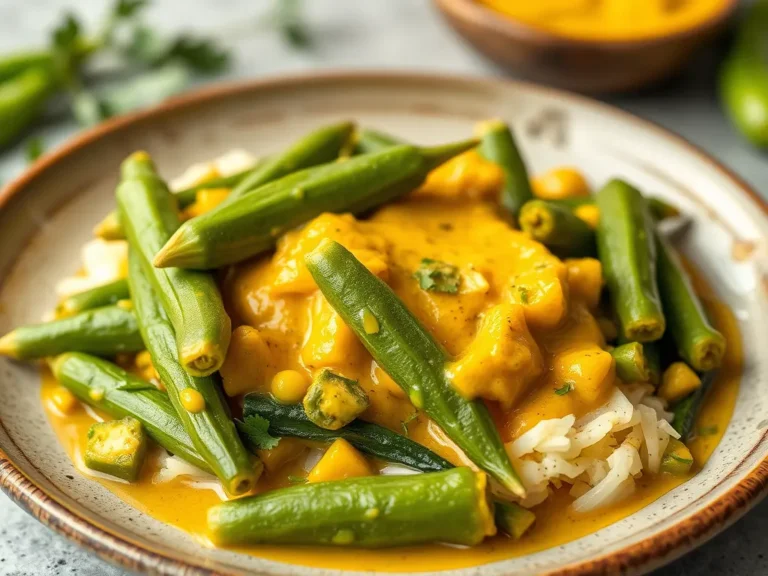 frozen okra and prepackaged yellow curry sauce recipe